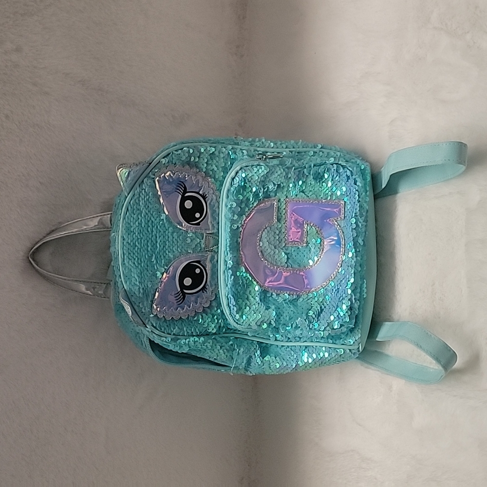 Justice Mini Owl Sequins Backpack With Ears "G"